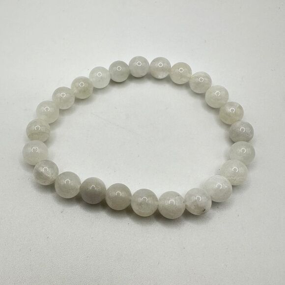 Stunning 8mm genuine Moonstone beaded stretchy bracelet! - Picture 6 of 7